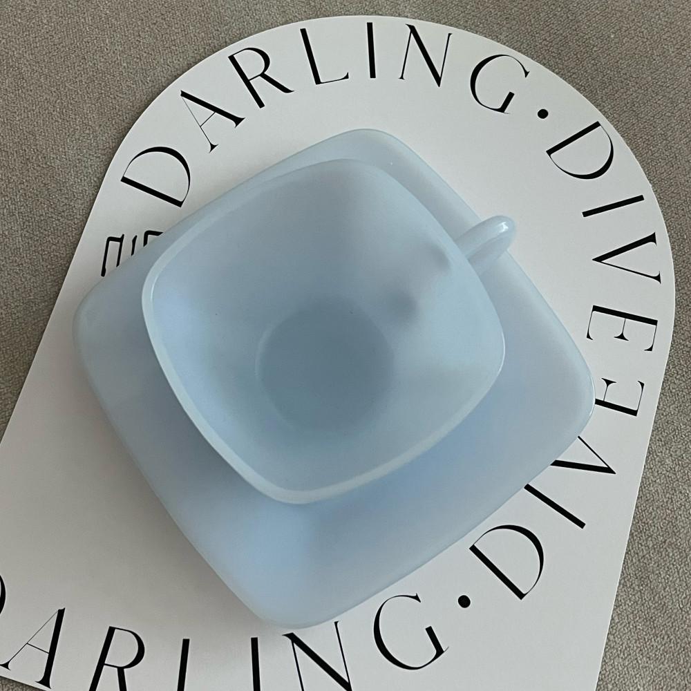 빈티지 미국 파이어킹 아주르 밀크글라스 컵앤소서