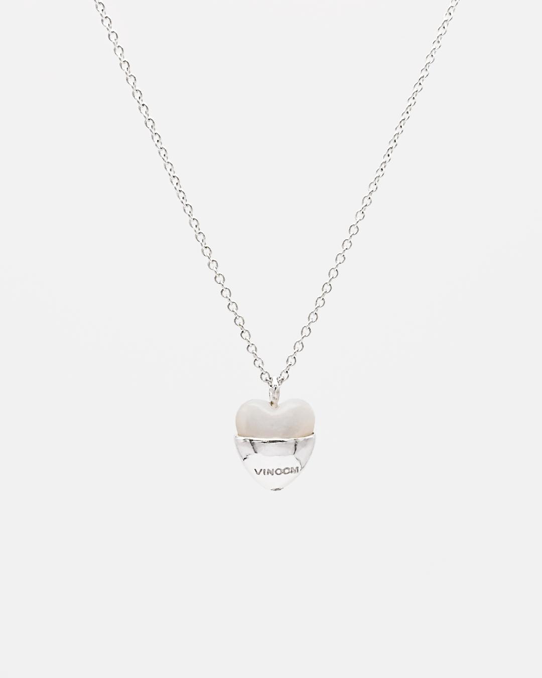 heart cup necklace (pearl)