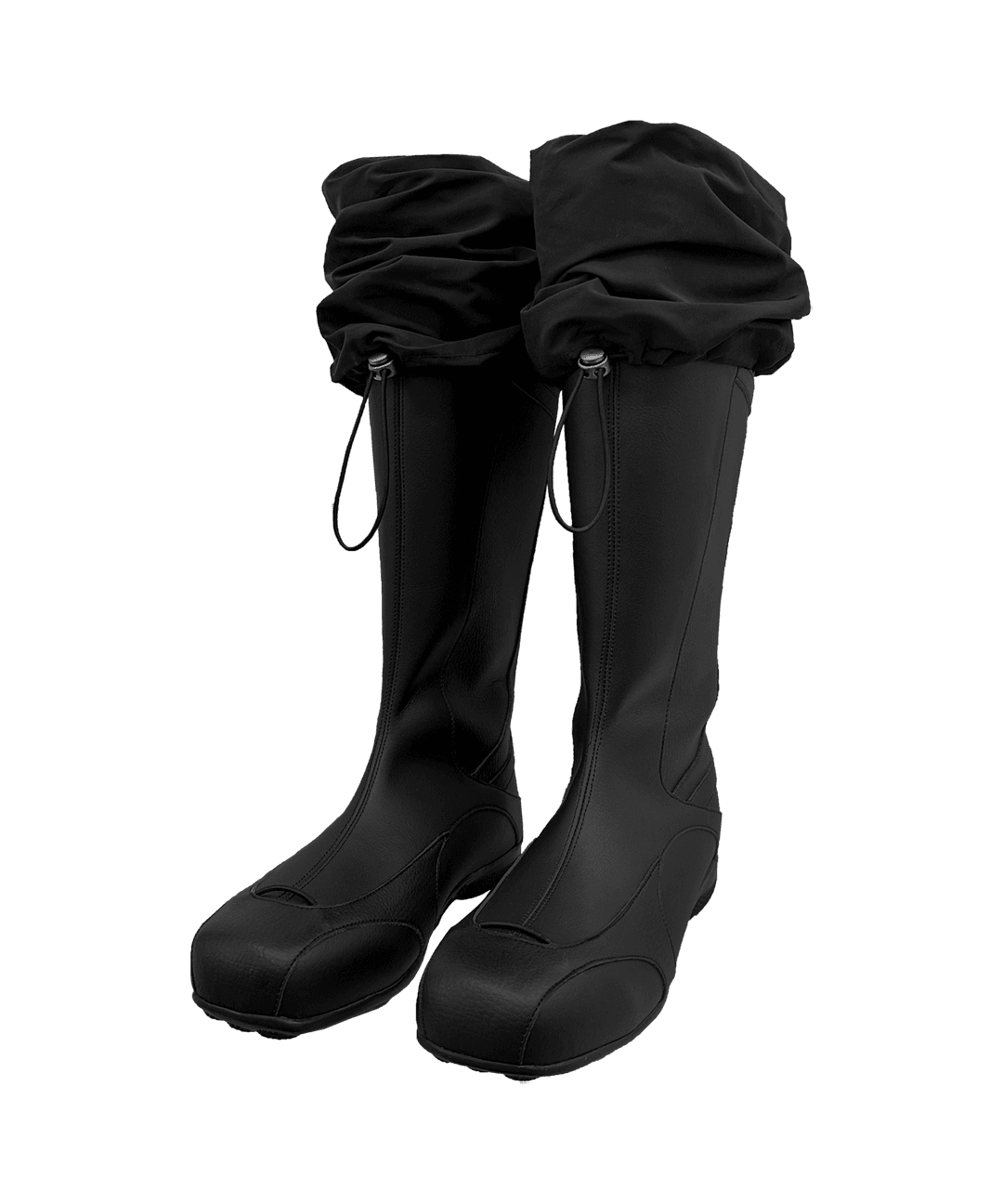 [3/20 예약배송] Nylon Folding Leather Boots / Black