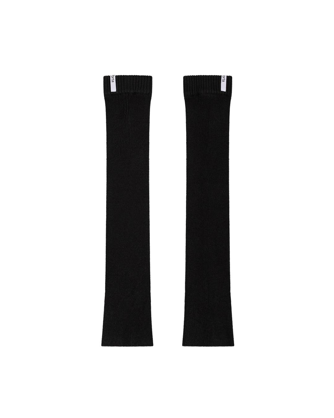 LOGO KNIT LONG LEG WARMER, BLACK