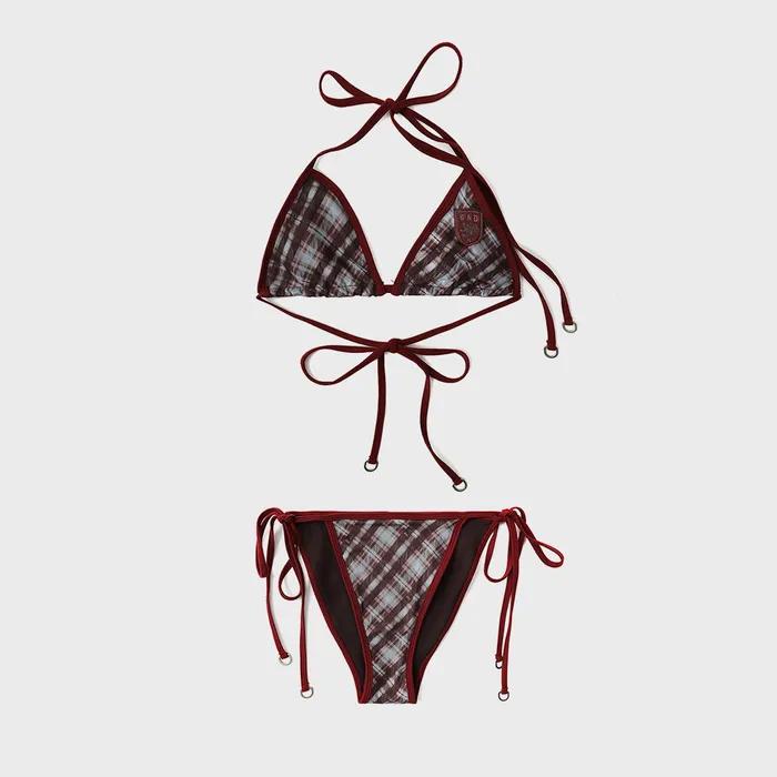 AQUA w-set25-001 빈티지 클럽 비키니 SET - 체크레드