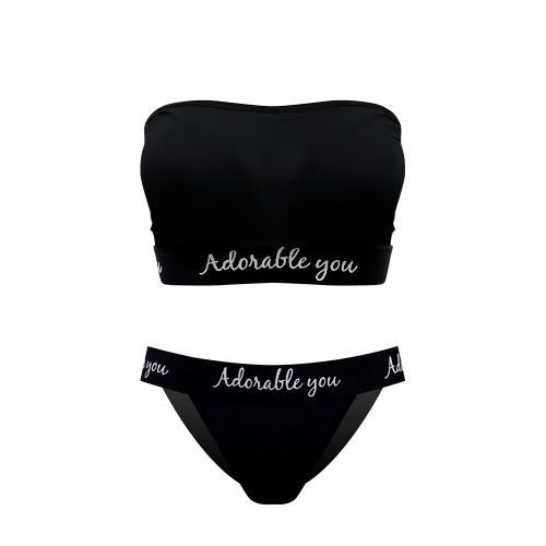 [AdorableYou] 시그니쳐 튜브브라 세트- 블랙 (팬티3종택1)