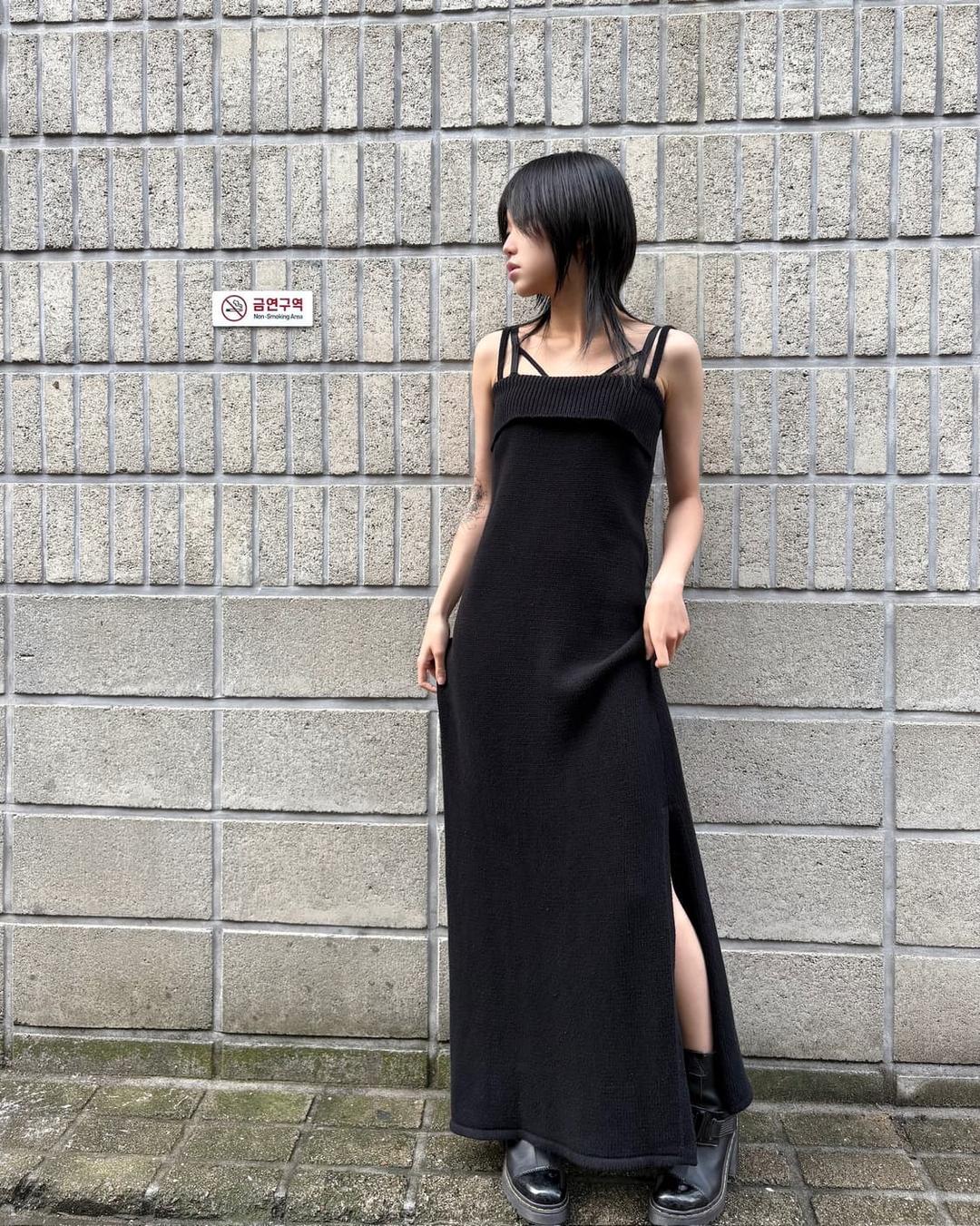 세인트 아그니 니트 미니멀 롱 드레스 | 후루츠패밀리