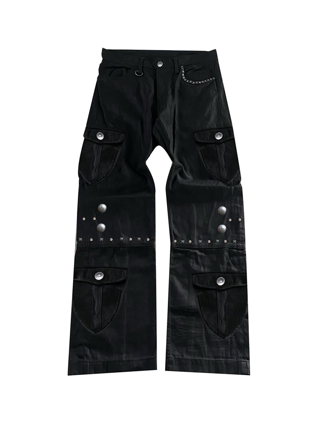 PAIKI | Studded Work Pants - Black / S