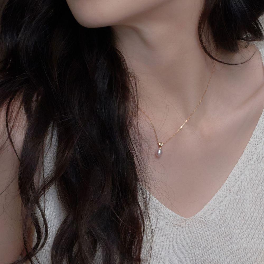 Seashell Pearl Necklace_Pink