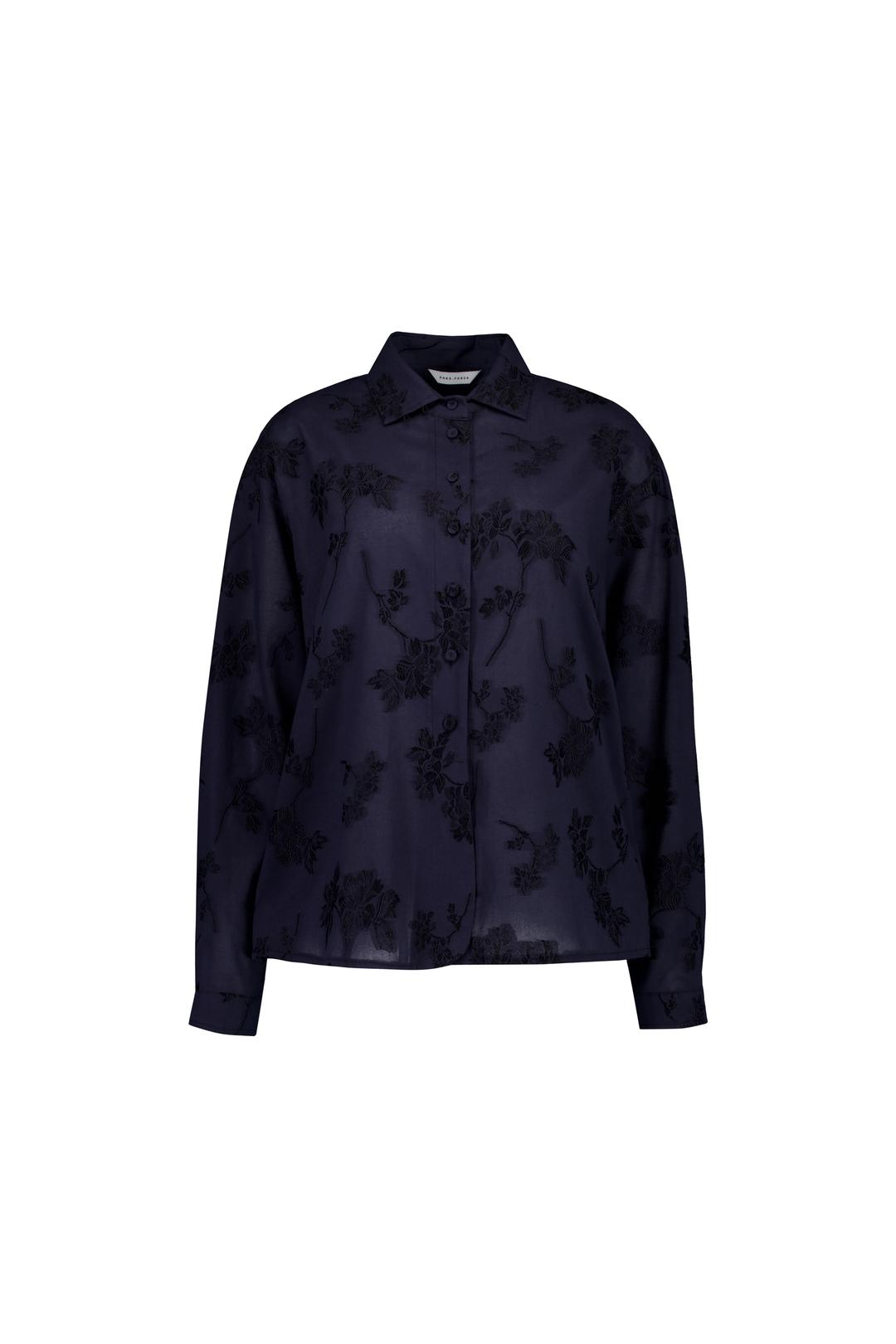 JACQUARD OVAL SNAP SHIRT (NAVY)