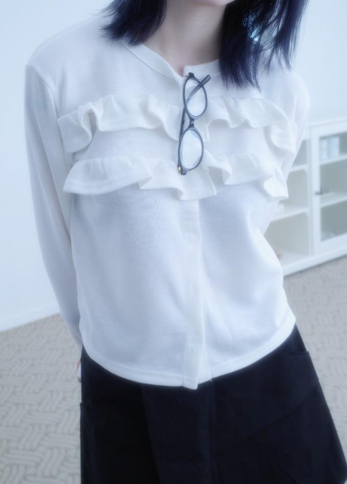 모아 프릴 가디건