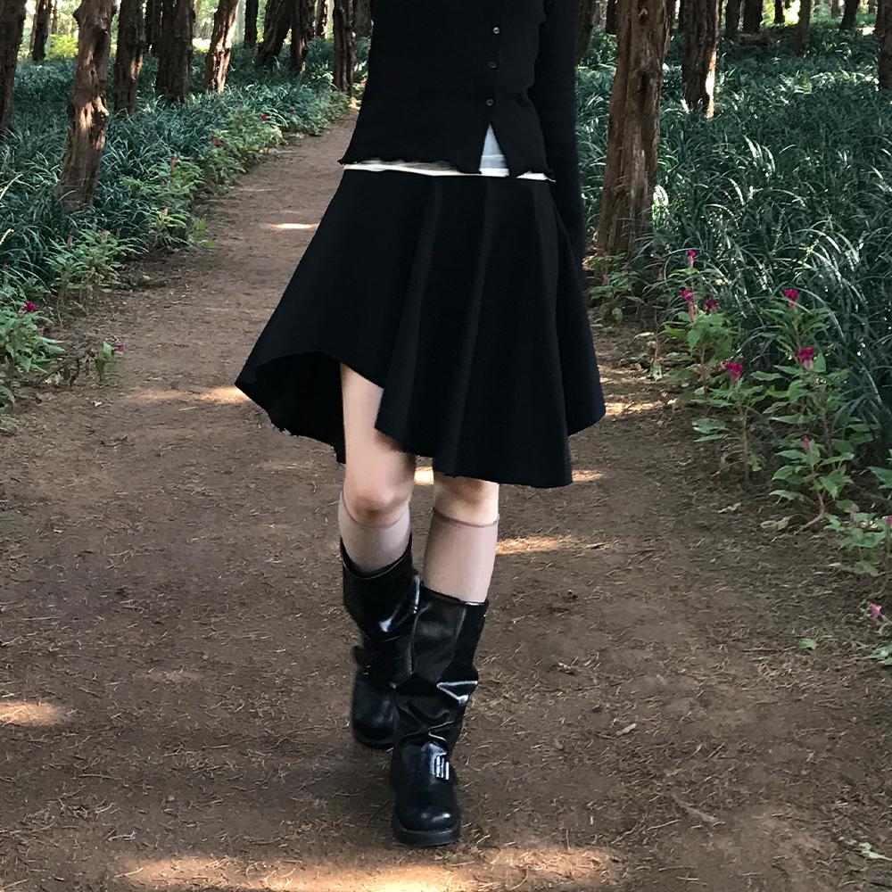 unbalanced vintage cutting wrinkle sk