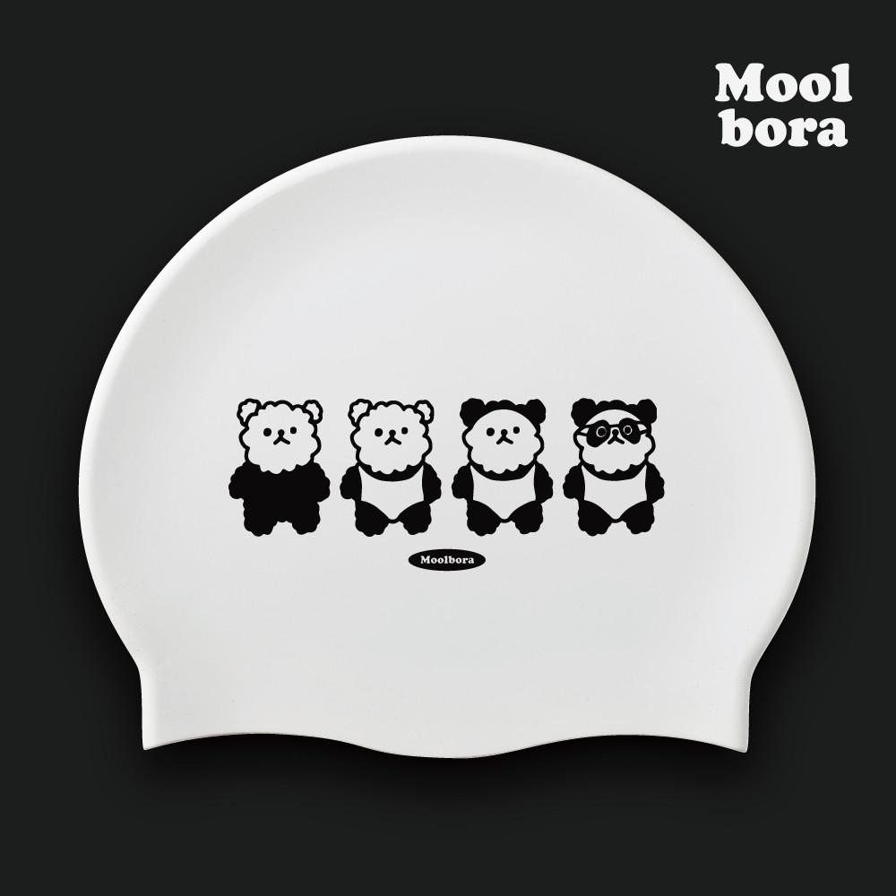 물보라 팬더룩 수영모 수영모자 디자인수모 귀여운 캐릭터 실리콘 제작수모 수린이 검정