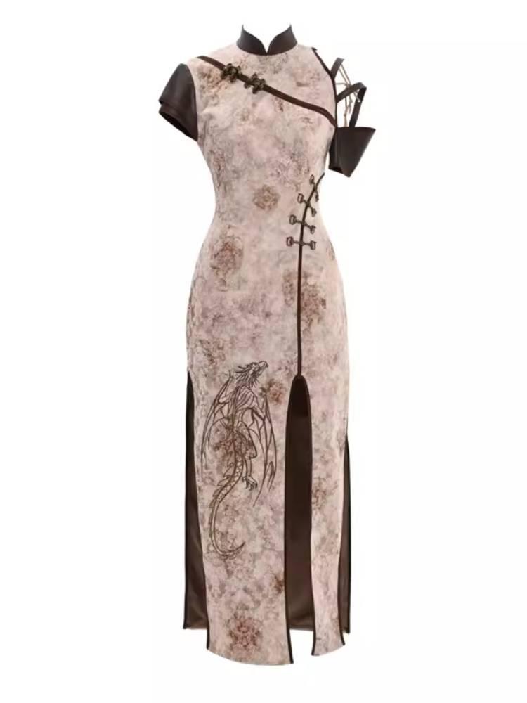 Dragon chinese slit dress【s0000008169】