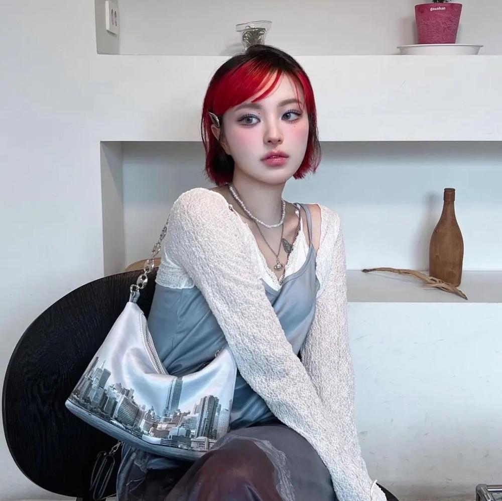 [핏앤핏] 국내생산 유니크 체인백 프린팅 여성가방 스트랩 포인트백 숄더백