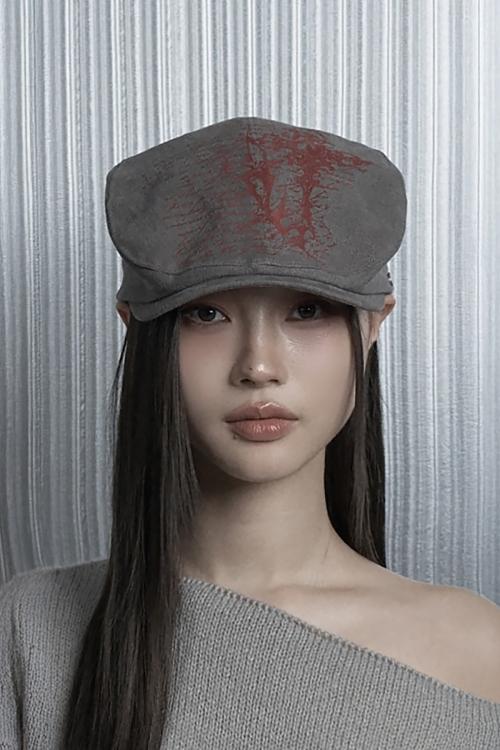 Cross Printing Classic Hunting Cap (Dark Gray)