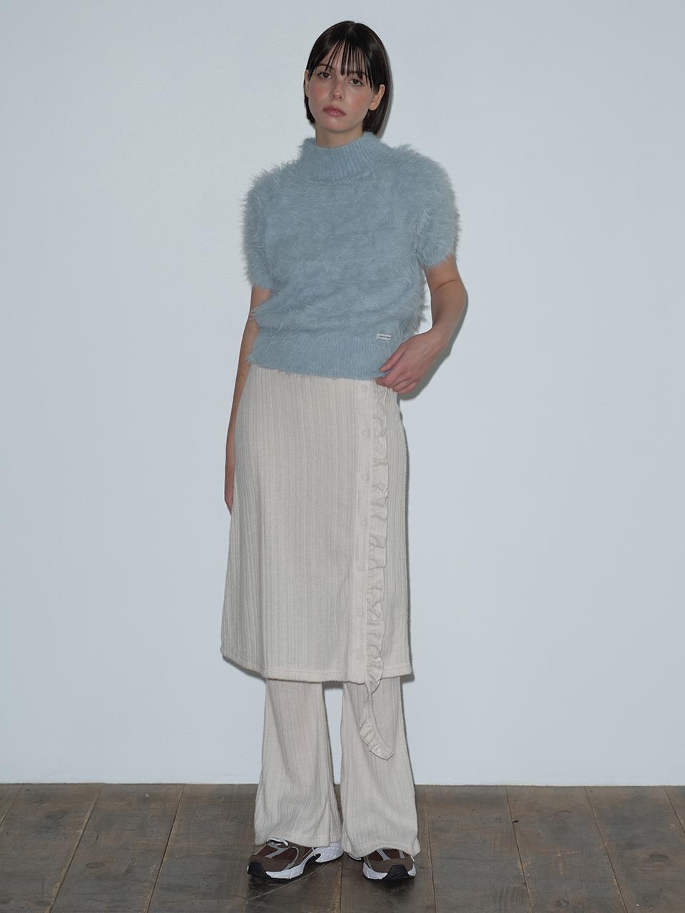 FRILL LAYERED SKIRT PANTS (CREAM)