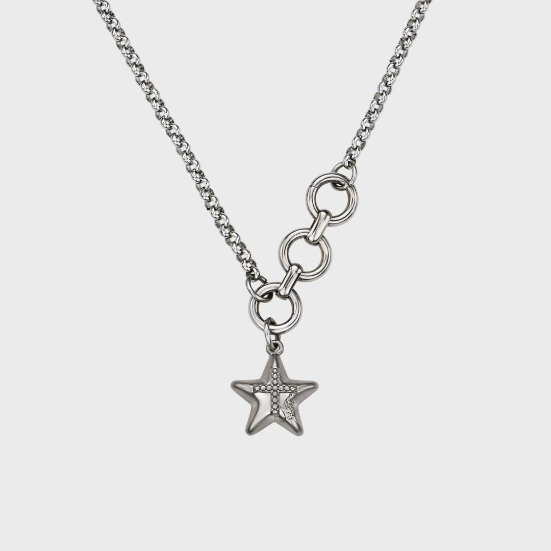 bright orbit necklace-silver