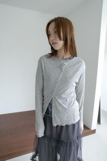 milky unbal cardigan(4colors)