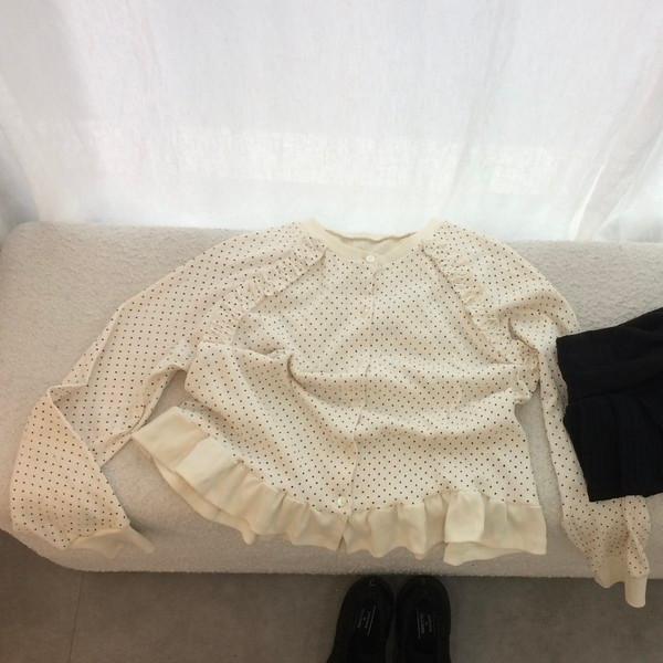 [5/23 순차출고] Baby Dot Frill Cardigan ••♡ CREAM