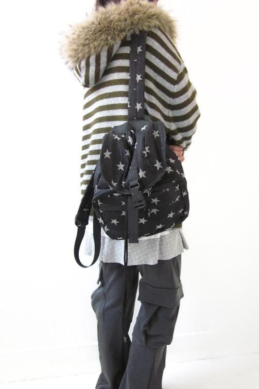 히피디피 star denim backpack