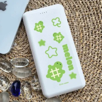 ❤️[에이블리단독]❤️메론거북 보조배터리 10000mAh 아이폰 갤럭시 듀얼젠더 대용량 여행용 외출용 휴대용