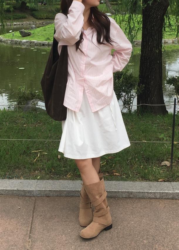 오브그린 [MD소장/고퀄!] 엔트 오버핏 스트라이프 긴팔 셔츠 (3color)