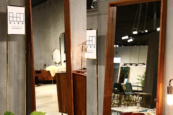 멀바우 오크 원목 스퀘어 와이드 전신거울 인테리어 벽걸이 현관 스탠드 거울 CL263