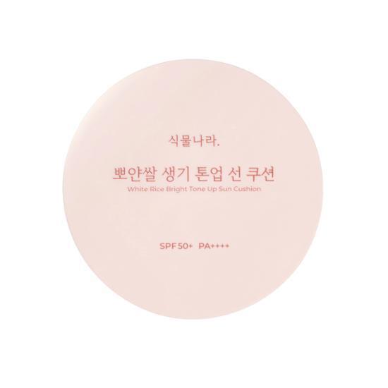 식물나라 뽀얀쌀 생기 톤업 선 쿠션 단품(01 뽀얀 화이트/02생기 피치)