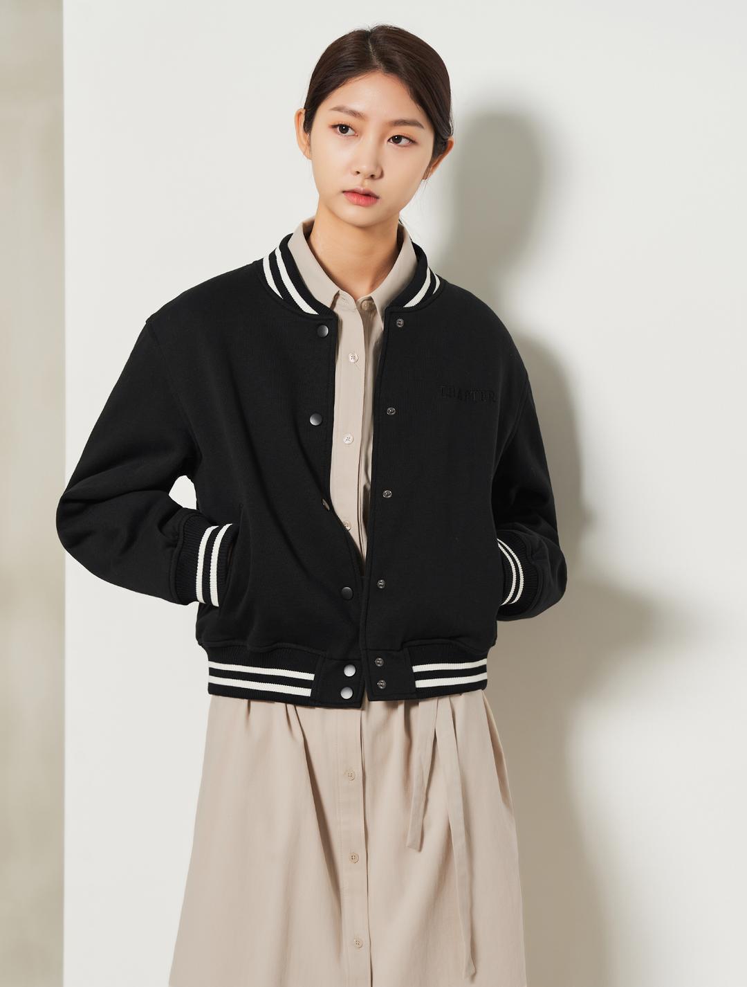 블랙 베이스볼 점퍼