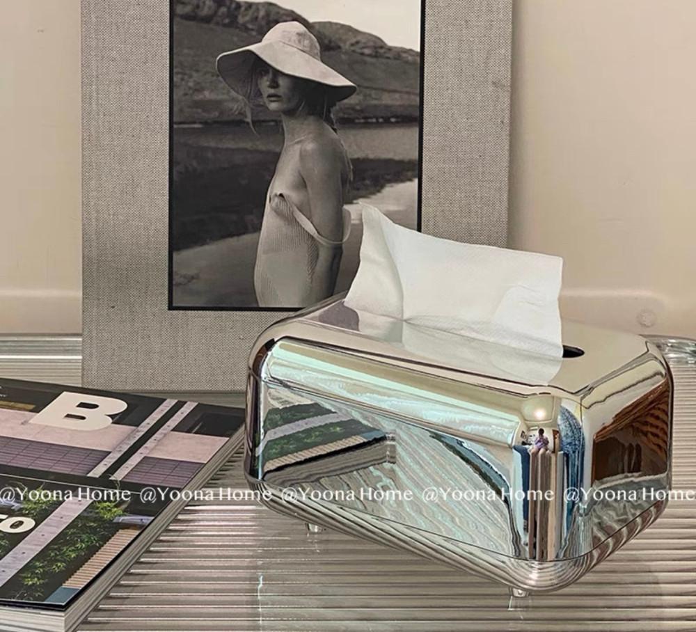 미드센추리모던 휴지케이스 화장지케이스 티슈케이스 미드센추리모던 인테리어 소품 빈티지휴지케이스 노르딕무드 실버 각티슈케이스