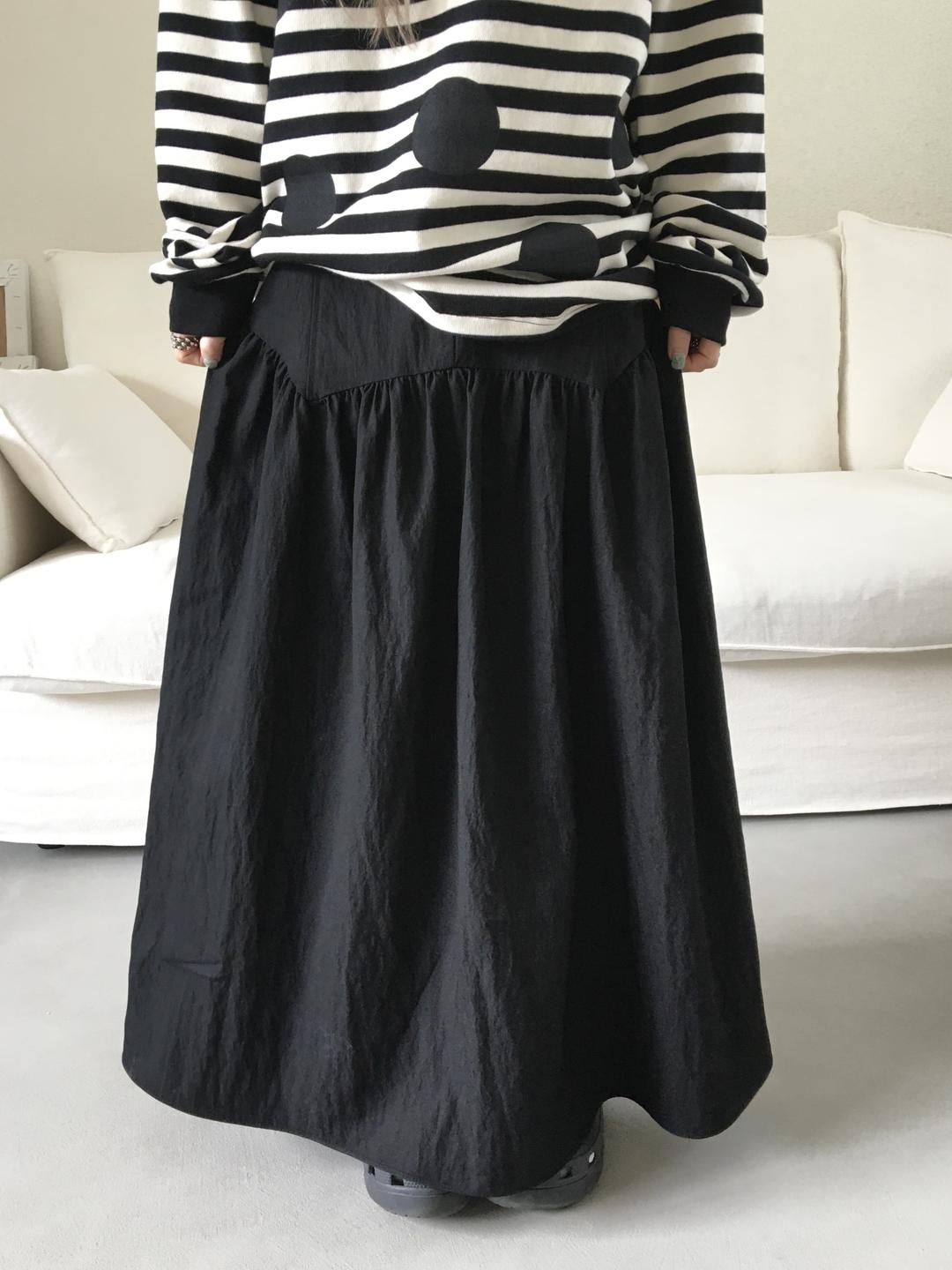 맥시 코튼 훌스커트 2col