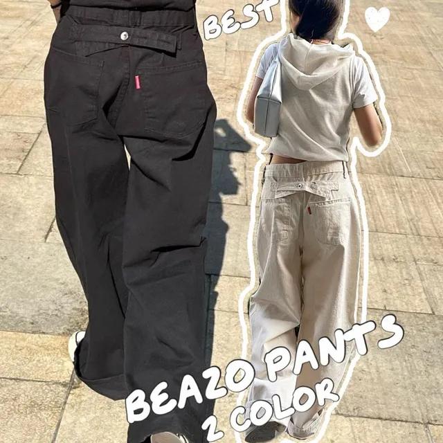 [핏보장 후기! /UNISEX] 백포인트 코튼 비조 와이드 팬츠