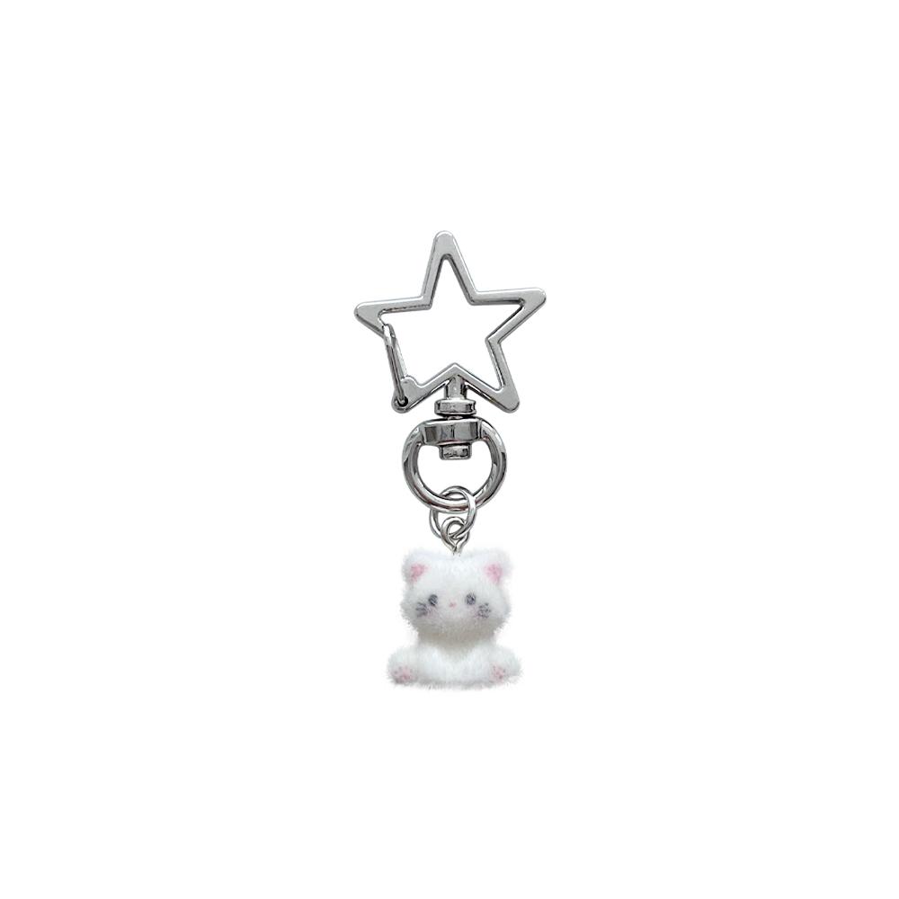 SNOWY KITTY KEYRING