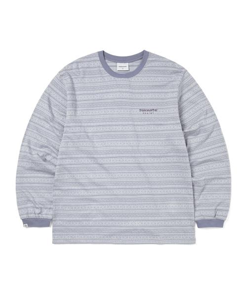 Fair Isle Striped L/S Tee Purple