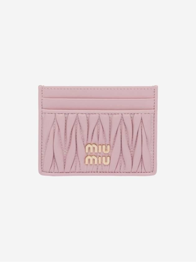 미우 미우 마테라쎄 나파 가죽 카드 홀더 앨러배스터 핑크 Miu Miu Matelasse Nappa Leather Card Holder Alabaster Pink 5MC076-2FPP-F0E18   |   발란코드 [25419175]
