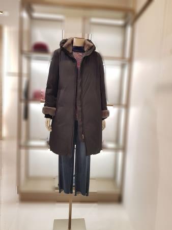 이런 상품 어때요? 리본 밍크카라소매 토끼털반안감 거위털패딩코트(CC8-Z0750)