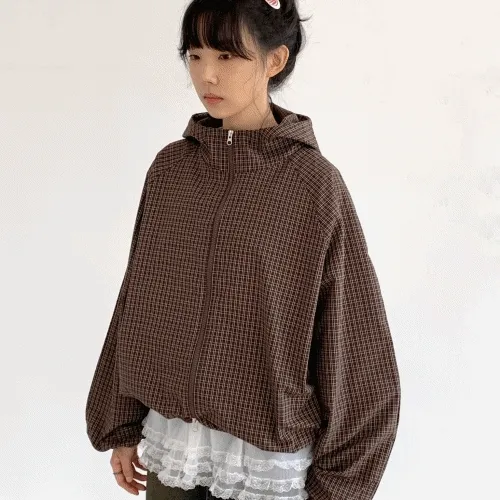 [MD추천/봄자켓] 잔나비 체크 후드 집업 점퍼 -3colors