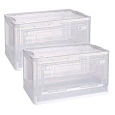 소하임 오픈형 접이식 리빙박스 투명 2개 세트