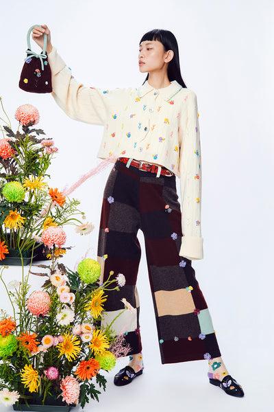 Daisy Shirt Jacket in Chalk Lambswool