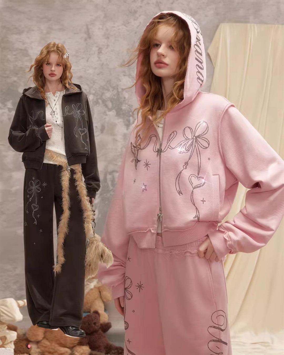 Sparkling Ribbon Hoodie Set (2PCS : Sold Separately)