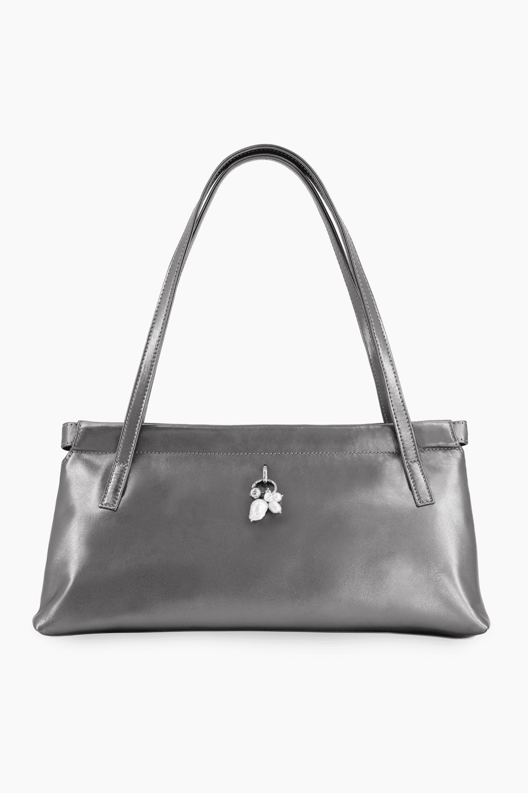 Flor gun metal bag + pearl charm