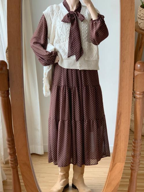 도트 리본 캉캉 ops