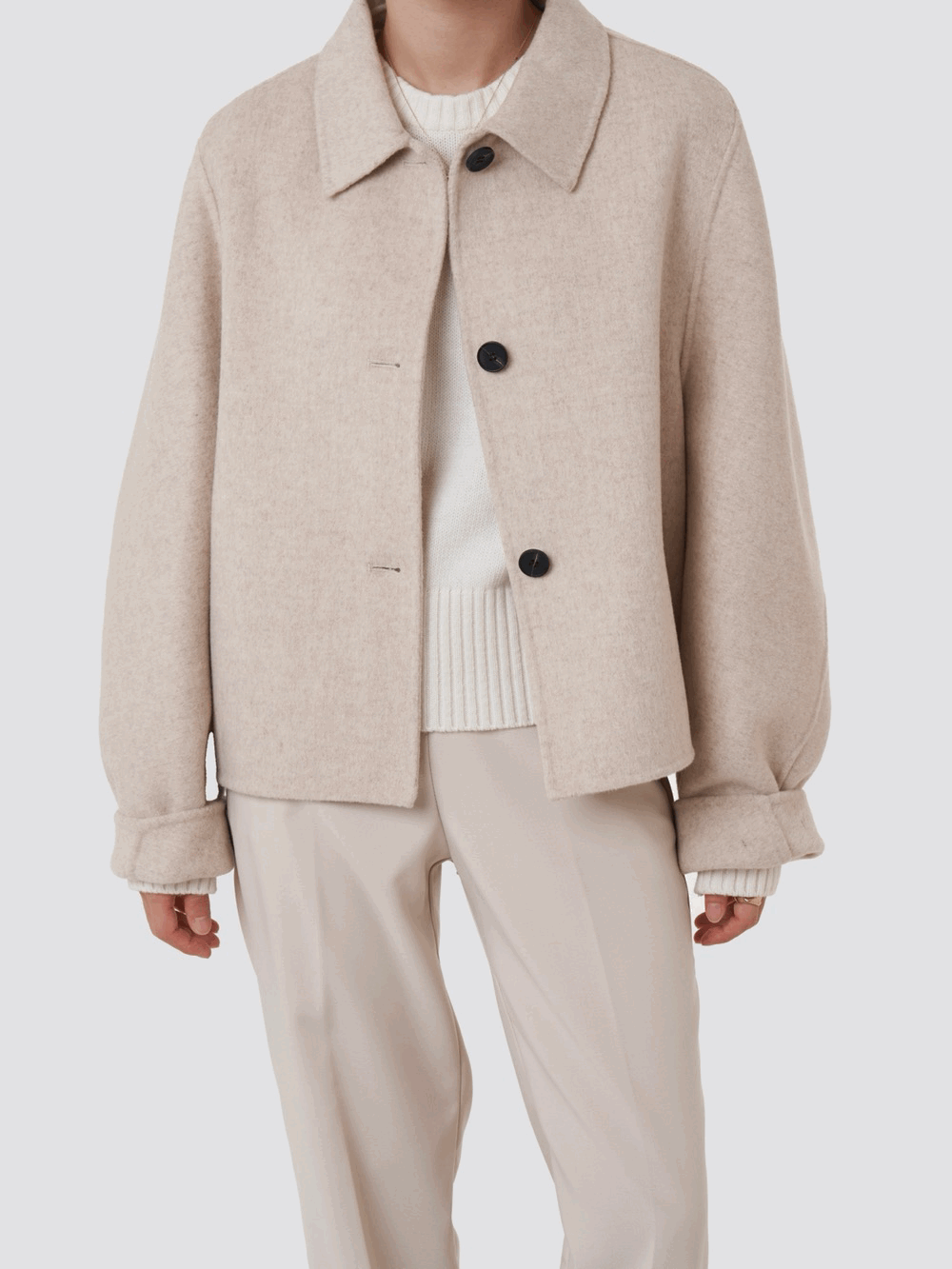 콤비 핸드메이드 숏 자켓 [오트밀]