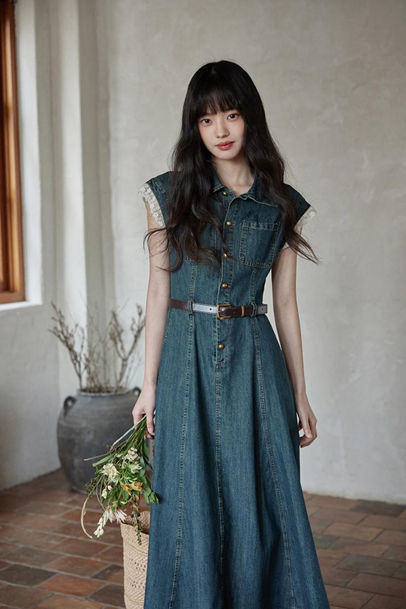 [pre-order] 델리 데님 원피스(벨트set)