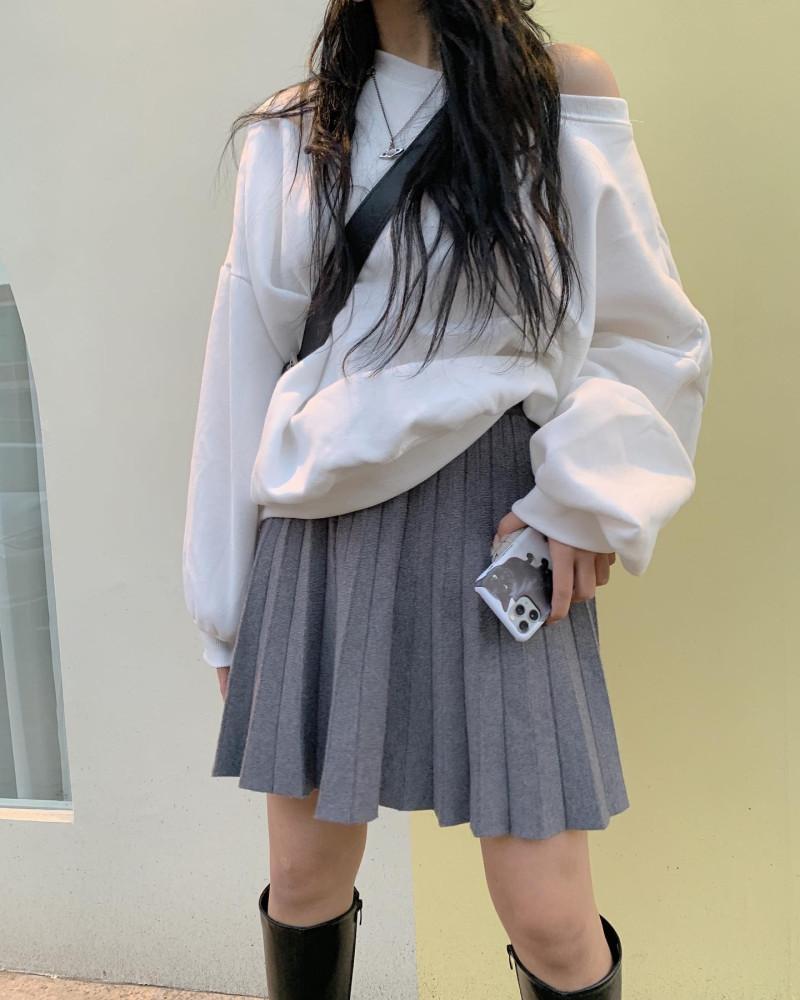 [히피디피] 니트 플리츠 sk (3color)