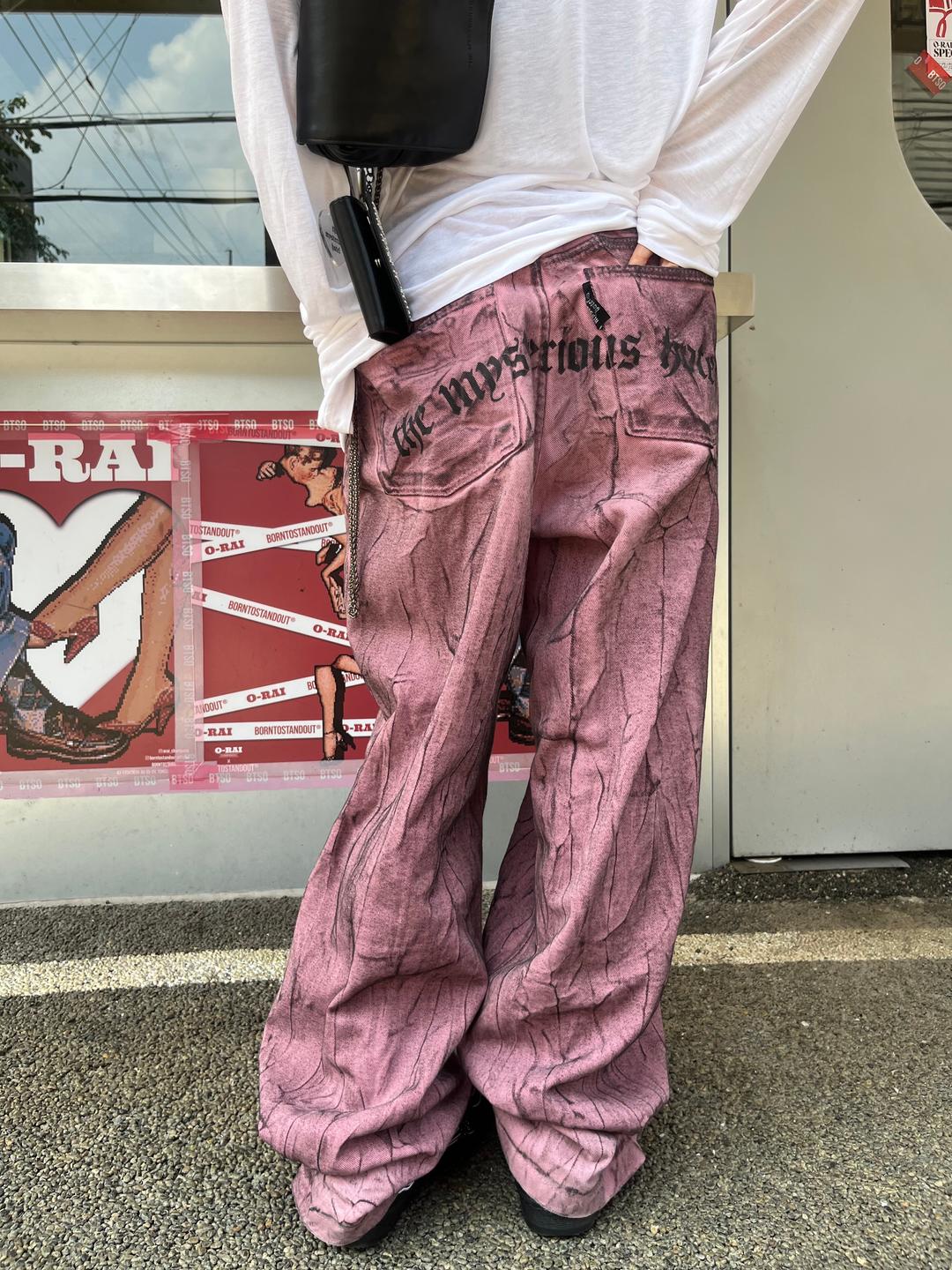 7/27 12:00 OPEN) PINK CRACK PAINTING DENIM
