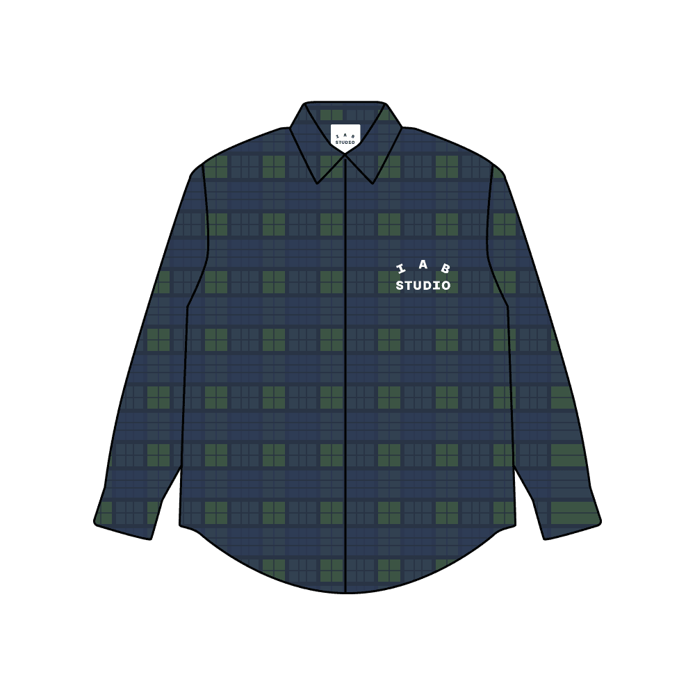 아이앱 스튜디오 블랙워치 타탄 셔츠 블루 그린