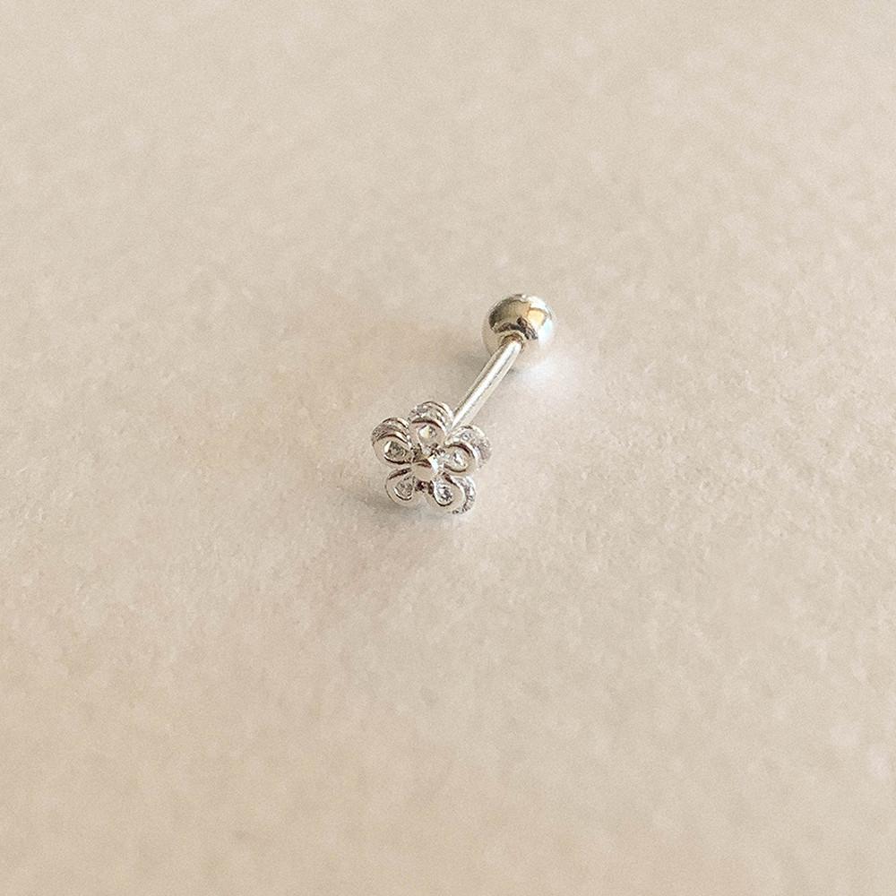 (실버925) mod 귓바퀴 이너컨츠 귓볼 초 미니 큐빅 꽃 피어싱