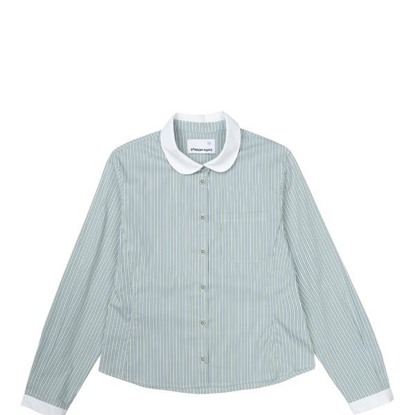 Striped Slim-fit Shirt(Green)