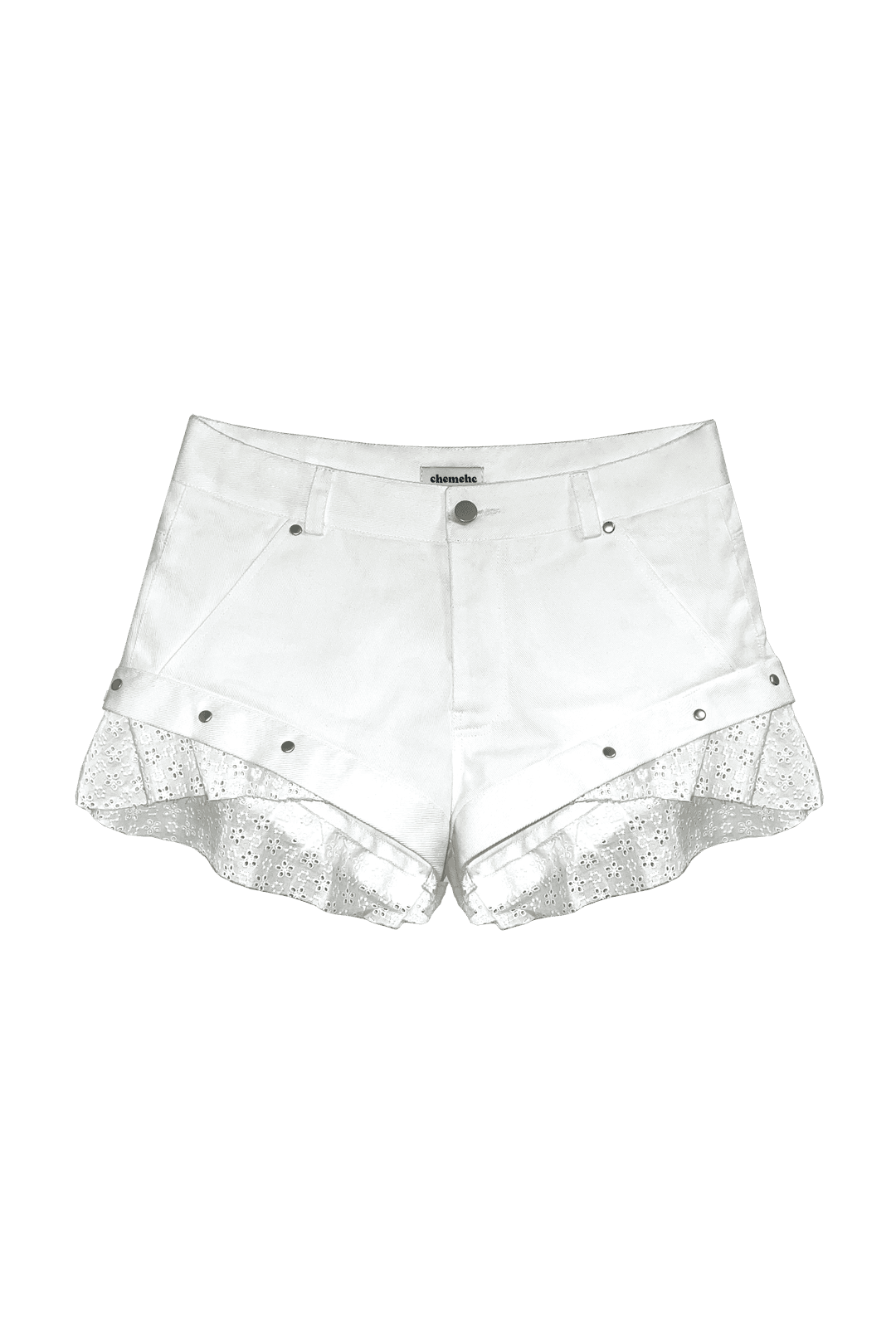 [06.20 출고] STUD  FLOWER LACE SHORTS (WHITE)