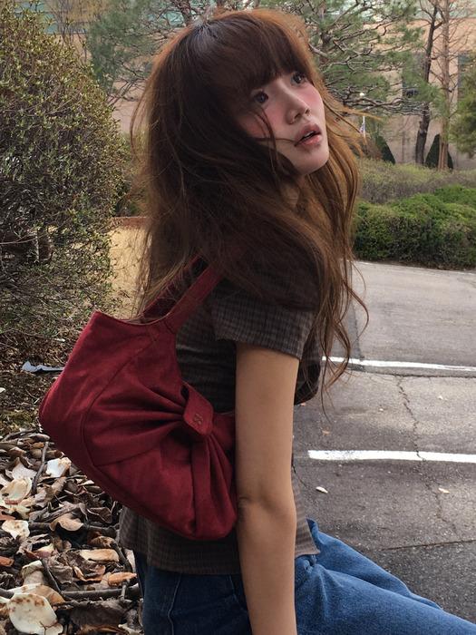 Suede ribbon loopie bag_2COLOR(OC25-ACC01)