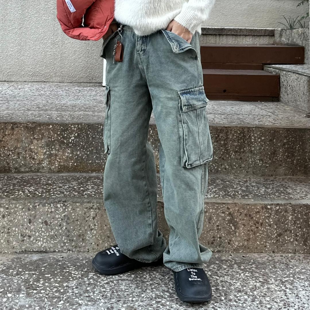 남자카고청바지 남자와이드청바지 통청바지