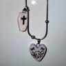 Bunny and coffin necklace